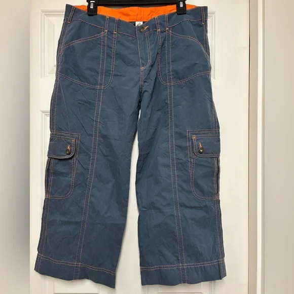 PRANA Blue Cropped Cargo Pants Athleisure - Picture 1 of 10